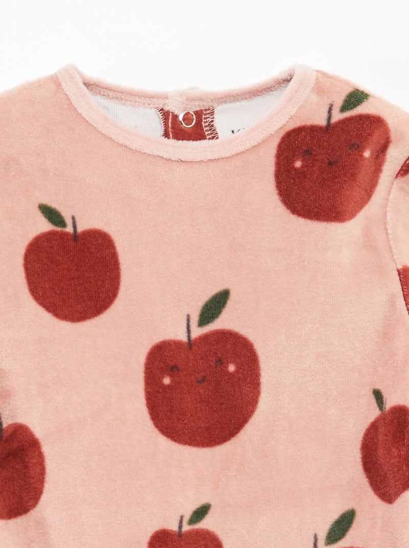 Fluwelen slaappakje met applicatie Rose - Kiabi