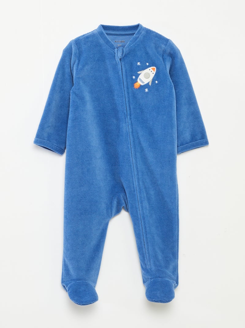 Fluwelen slaappakje met ritssluiting Blauw - Kiabi