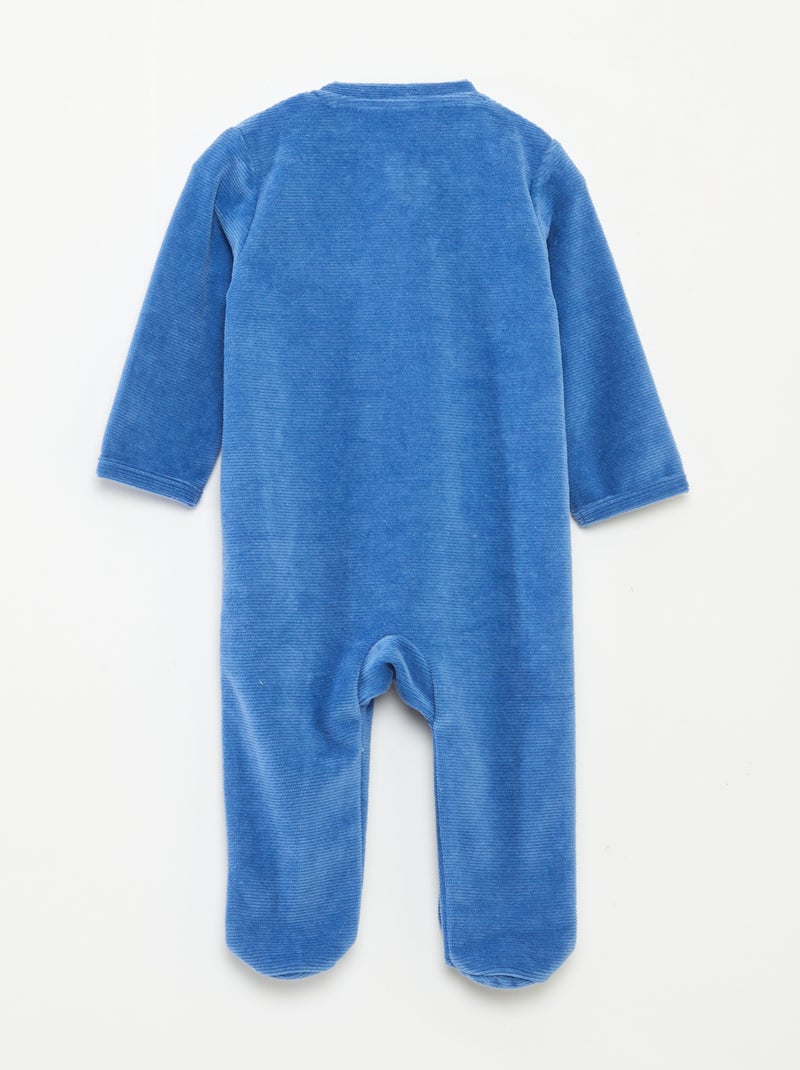 Fluwelen slaappakje met ritssluiting Blauw - Kiabi