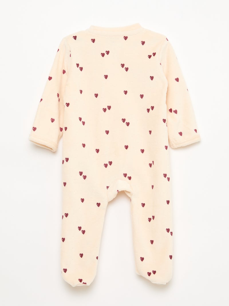 Fluwelen slaappakje met ritssluiting Wit - Kiabi