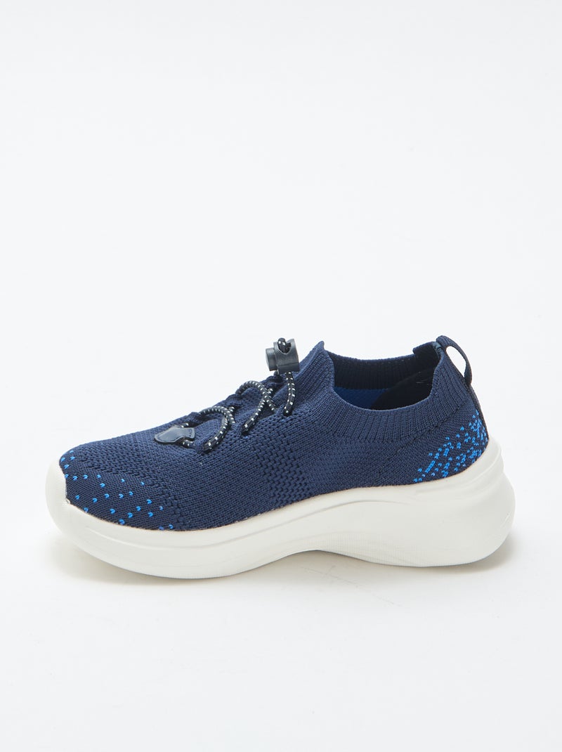 Flyknit sneakers verstelbaar met stopper Blauw - Kiabi