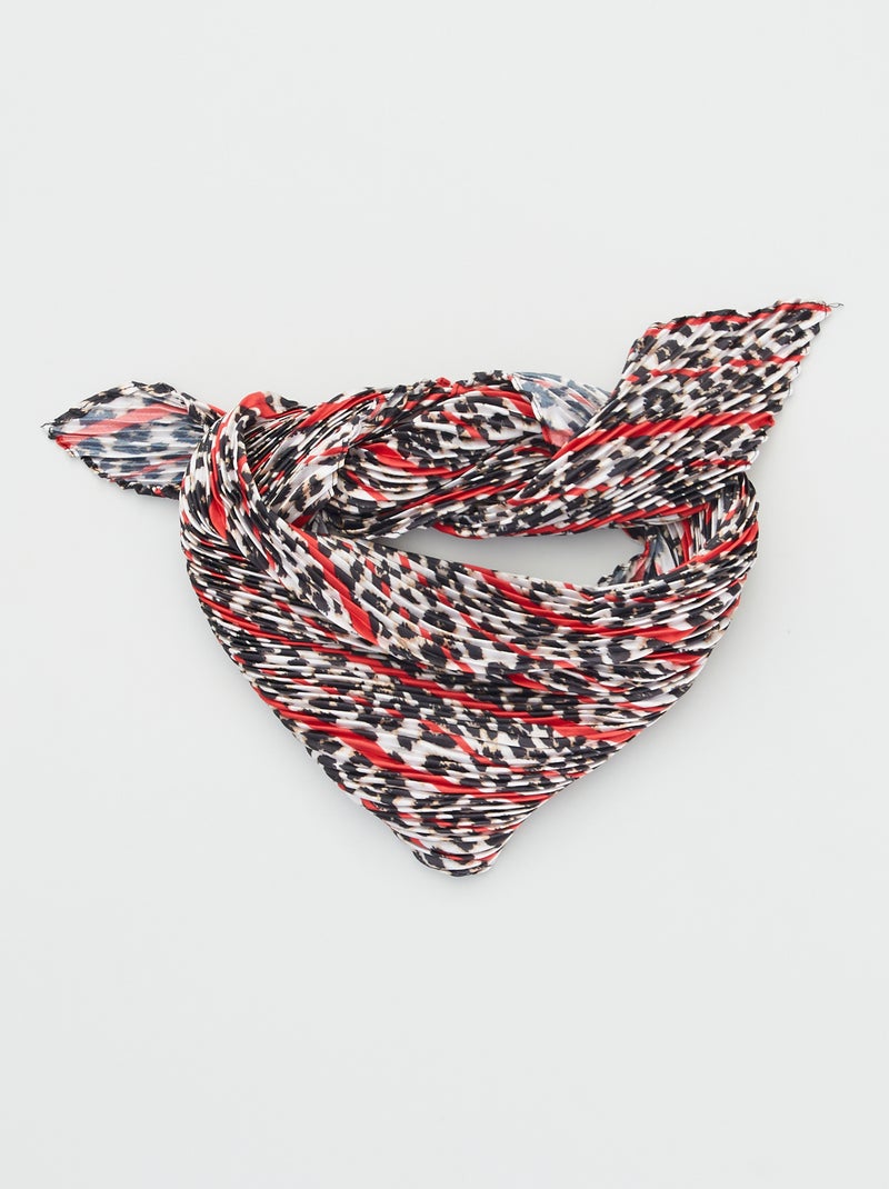 Foulard met plooien en luipaardprint BIEGE - Kiabi