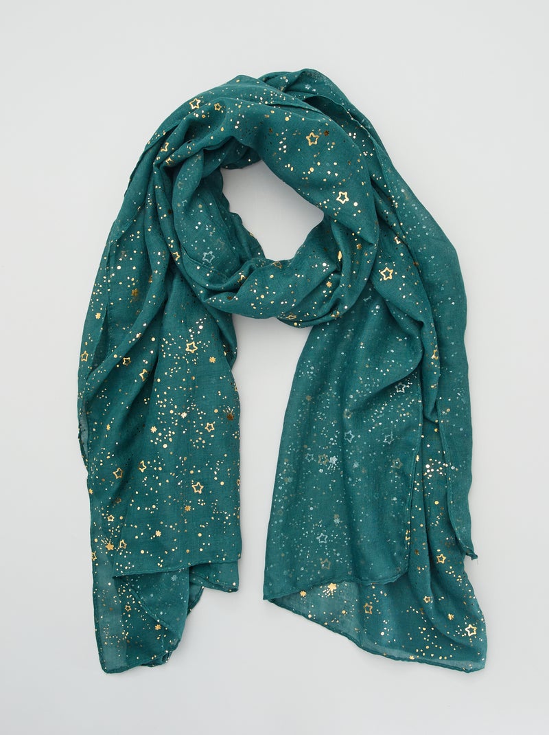 Foulard van voile met sterrenprint BIEGE - Kiabi
