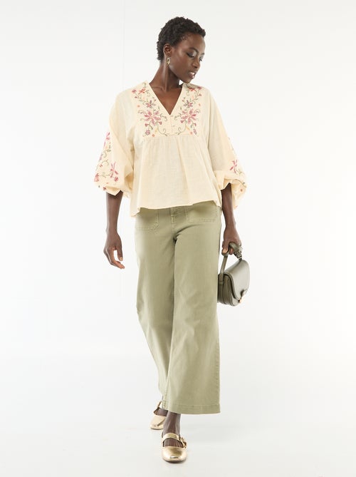 Gebloemde blouse met borduursel - Kiabi Gebloemde blouse met borduursel - Kiabi