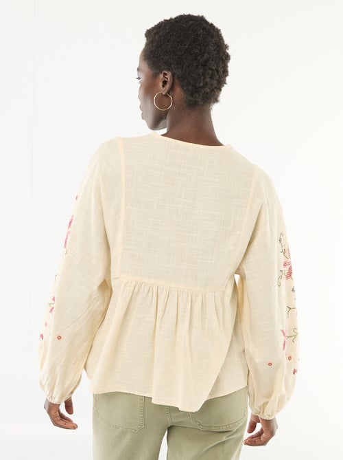 Gebloemde blouse met borduursel - Kiabi Gebloemde blouse met borduursel - Kiabi
