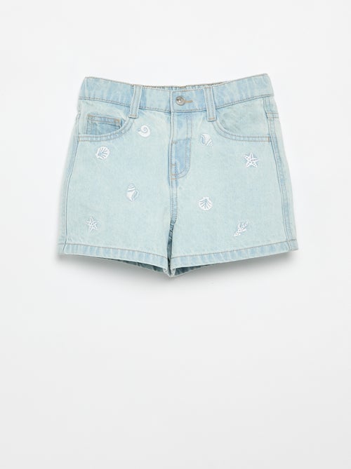 Geborduurd denim short - Kiabi