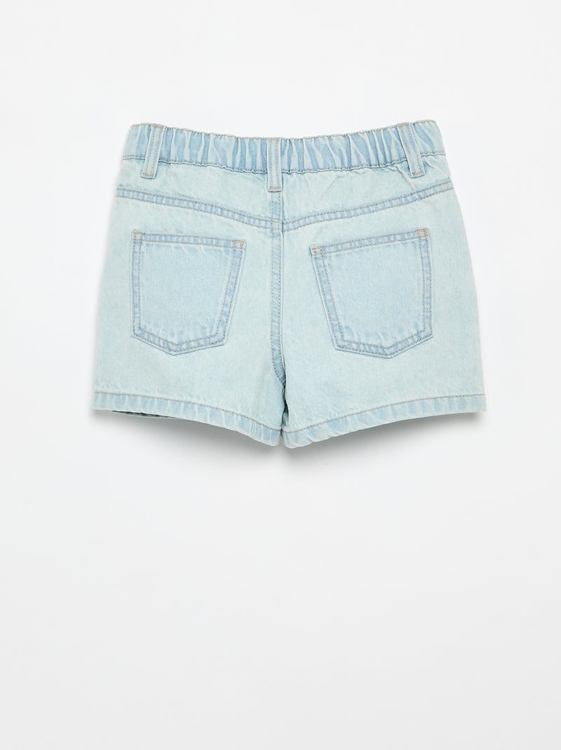 Geborduurd denim short Blauw - Kiabi