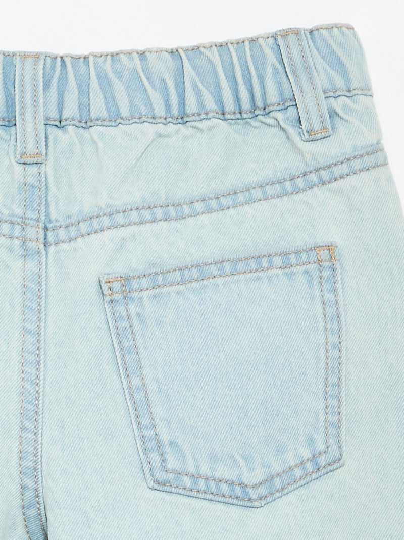 Geborduurd denim short Blauw - Kiabi
