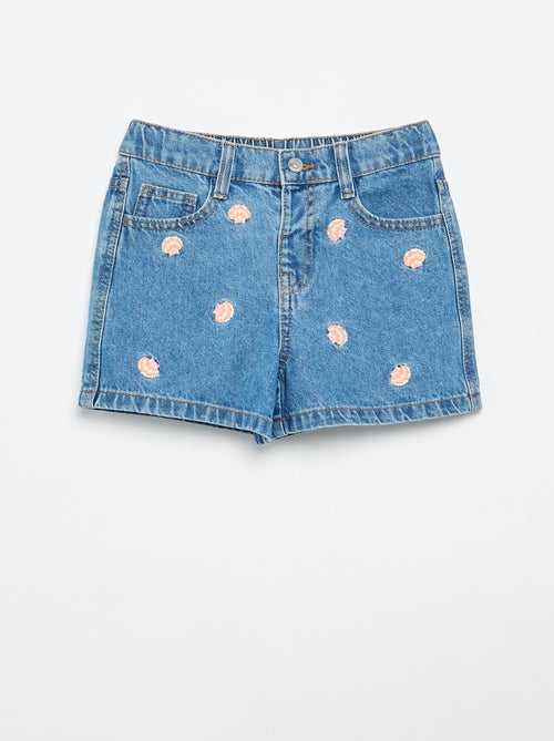 Geborduurd denim short - Kiabi