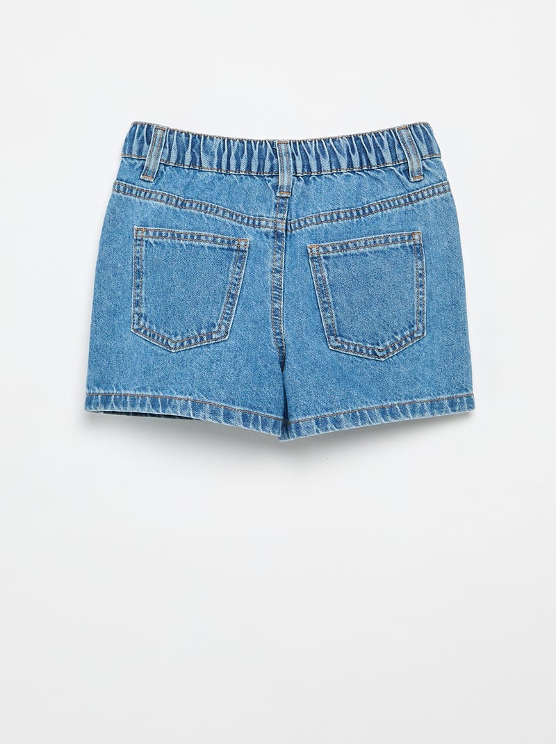 Geborduurd denim short Blauw - Kiabi