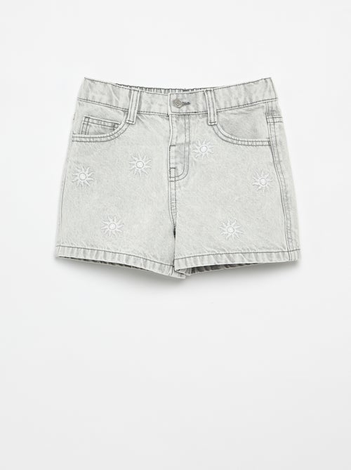 Geborduurd denim short - Kiabi