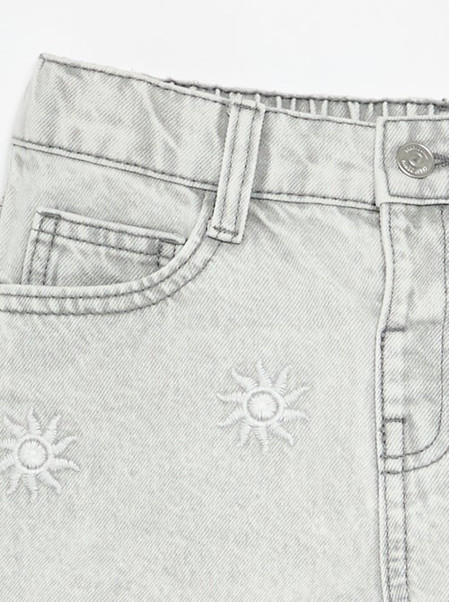 Geborduurd denim short - Kiabi