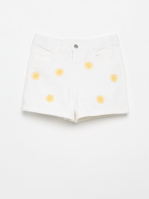 Geborduurd denim short - Kiabi