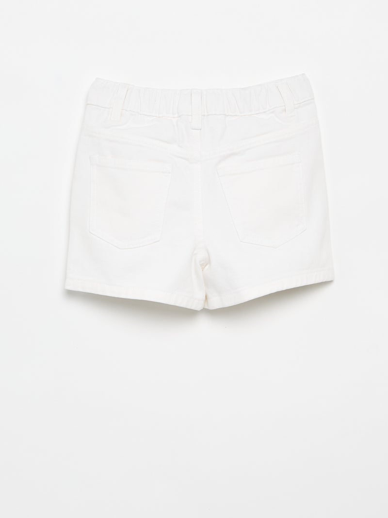 Geborduurd denim short Wit - Kiabi