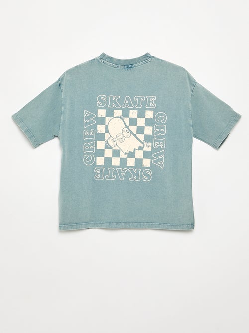 Geborduurd en bedrukt T-shirt met korte mouwen - Kiabi