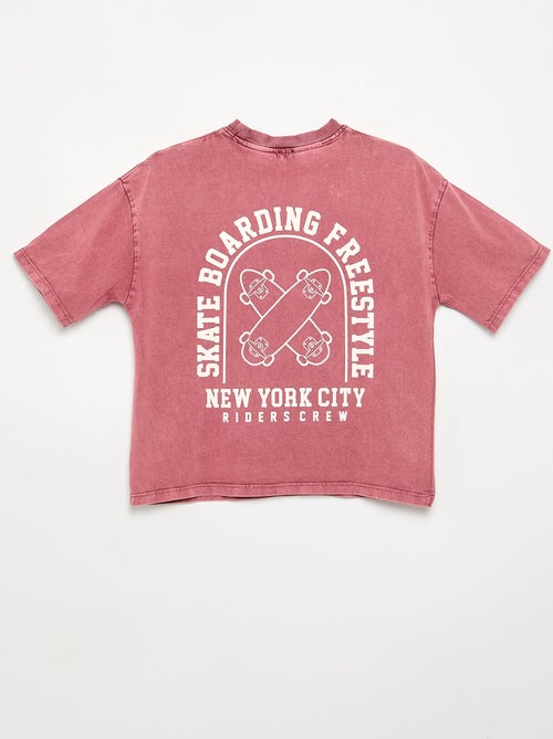 Geborduurd en bedrukt T-shirt met korte mouwen - Kiabi