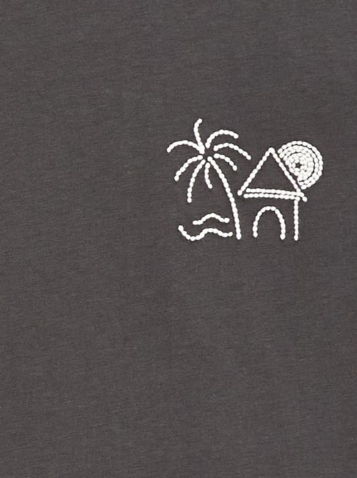 Geborduurd T-shirt met korte mouwen - Kiabi