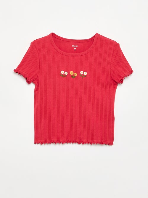 Geborduurd T-shirt met korte mouwen - Kiabi