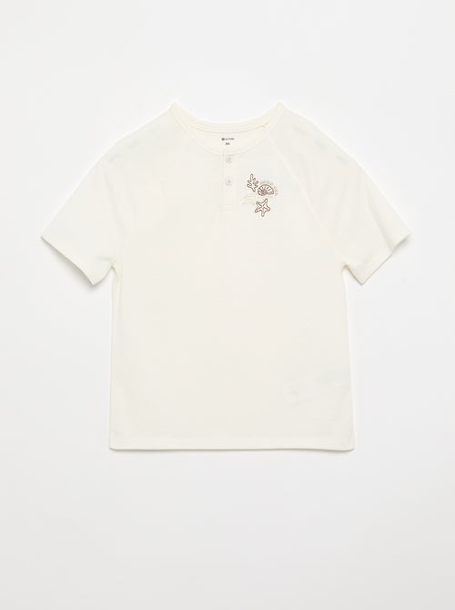 Geborduurd T-shirt met korte mouwen - Kiabi