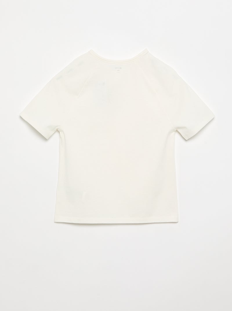 Geborduurd T-shirt met korte mouwen Wit - Kiabi