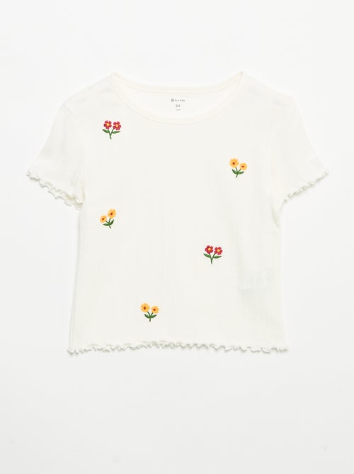 Geborduurd T-shirt met korte mouwen - Kiabi