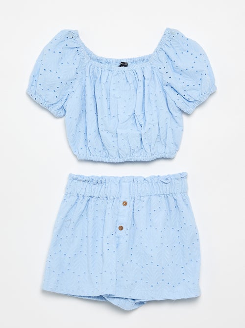 Geborduurde 2-delige set - short en blouse - Kiabi