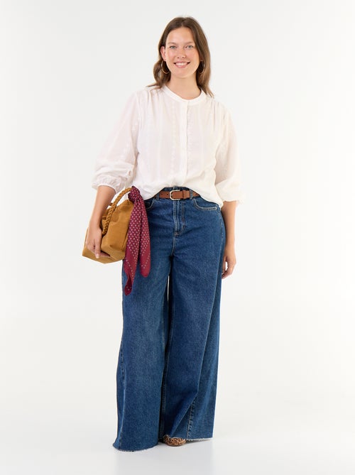 Geborduurde blouse met lange mouwen - Kiabi