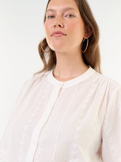 Geborduurde blouse met lange mouwen - Kiabi