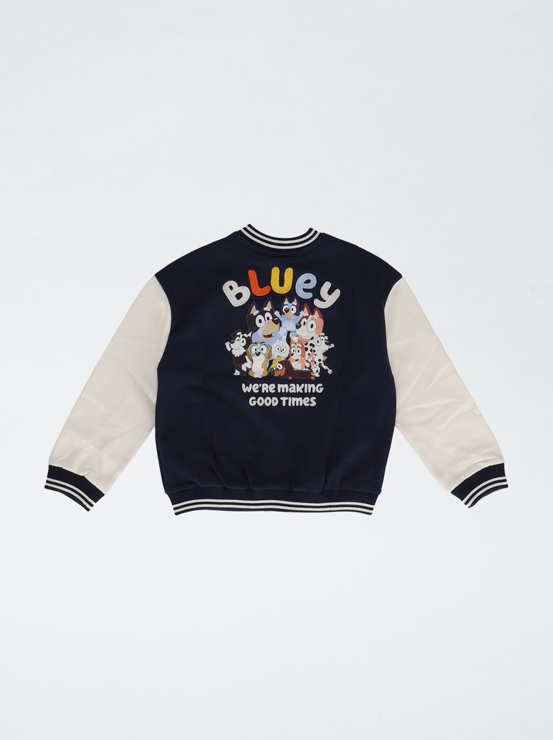 Geborduurde 'Bluey' sweaterjas van katoenmix Blauw - Kiabi