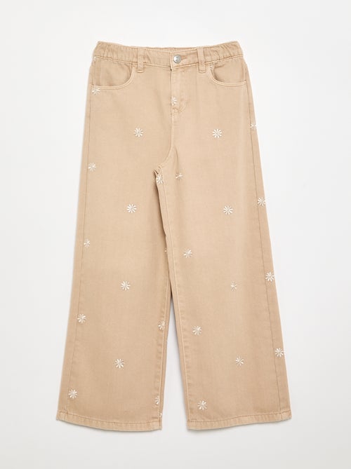 Geborduurde denim broek - Kiabi