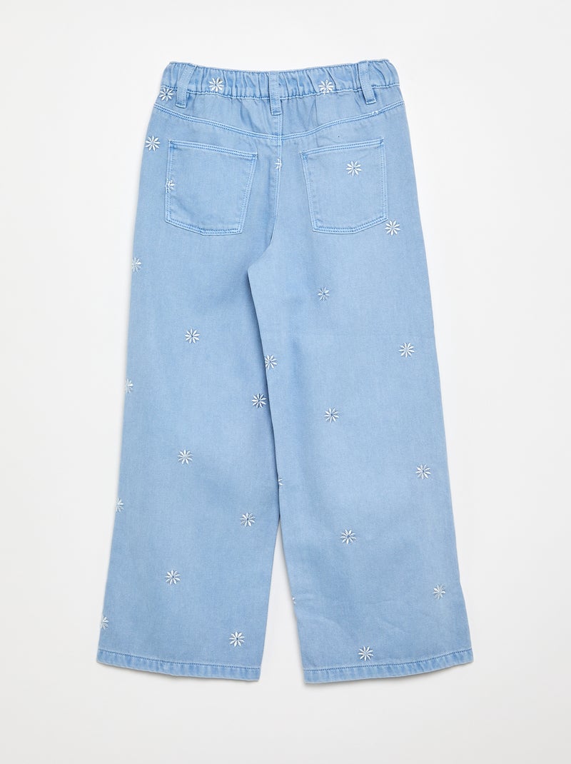 Geborduurde denim broek Blauw - Kiabi