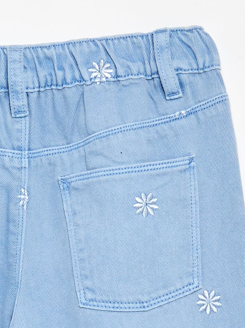 Geborduurde denim broek Blauw - Kiabi