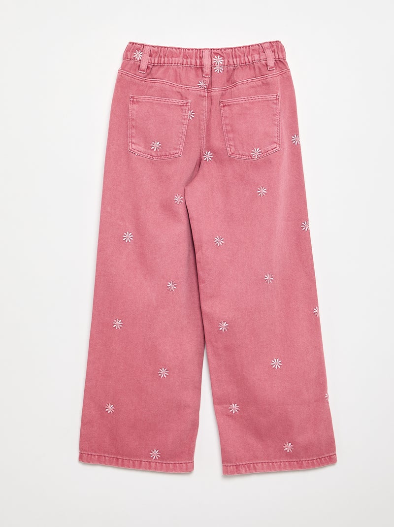 Geborduurde denim broek Rose - Kiabi