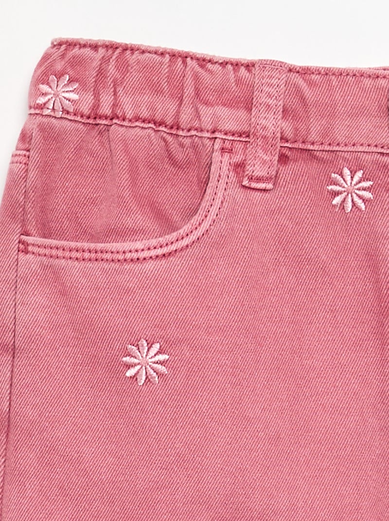 Geborduurde denim broek Rose - Kiabi