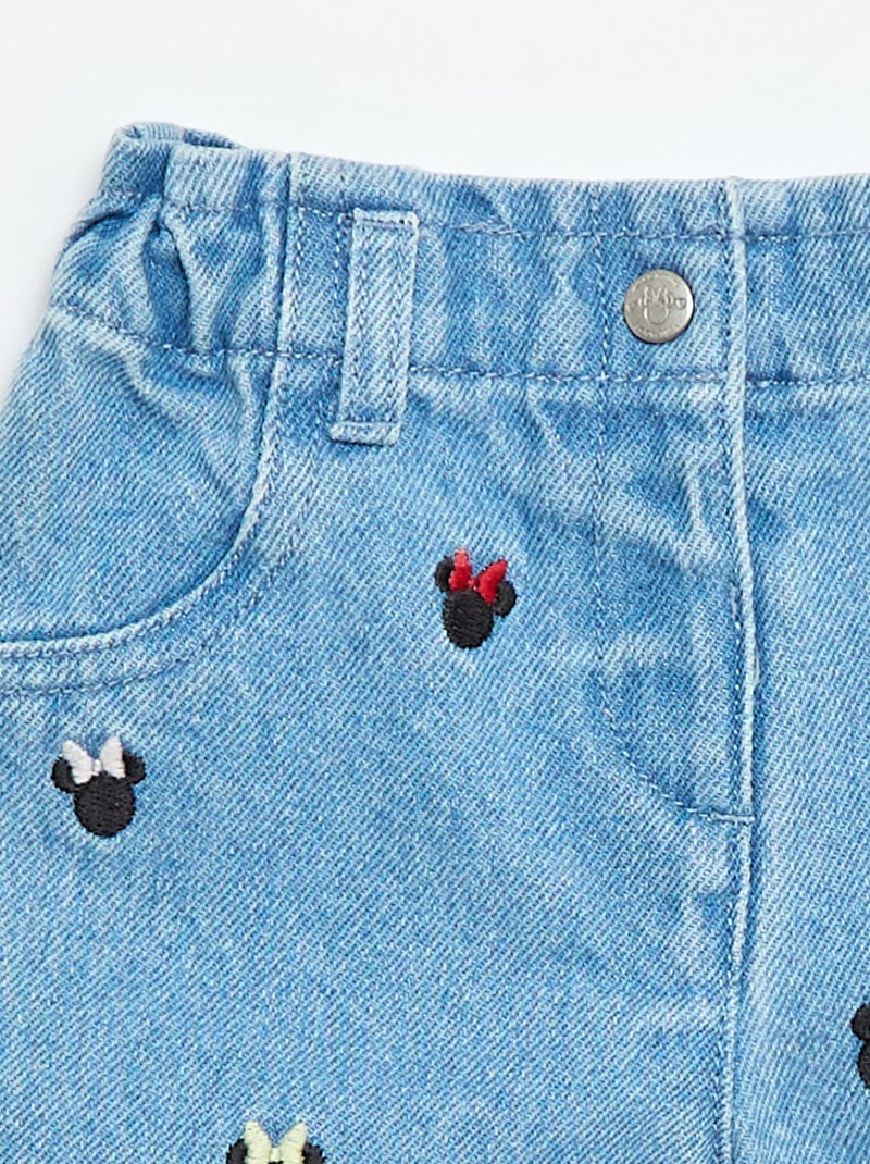 Geborduurde Disney-short van denim Blauw - Kiabi
