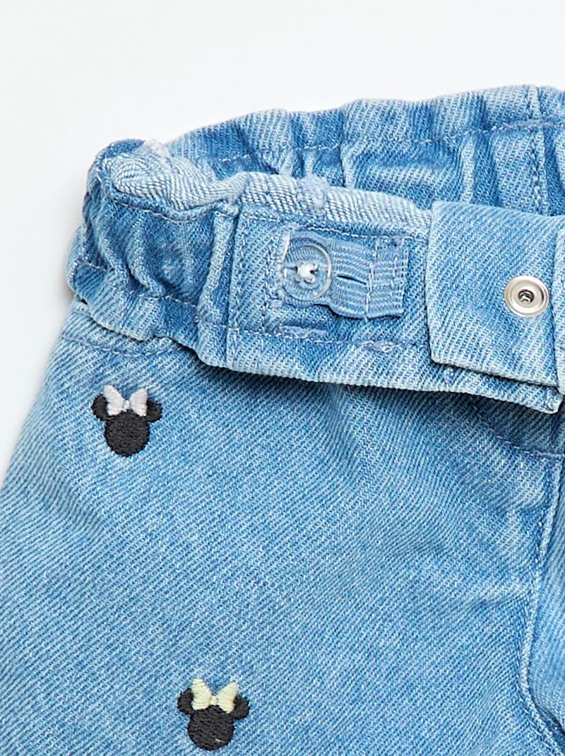 Geborduurde Disney-short van denim Blauw - Kiabi