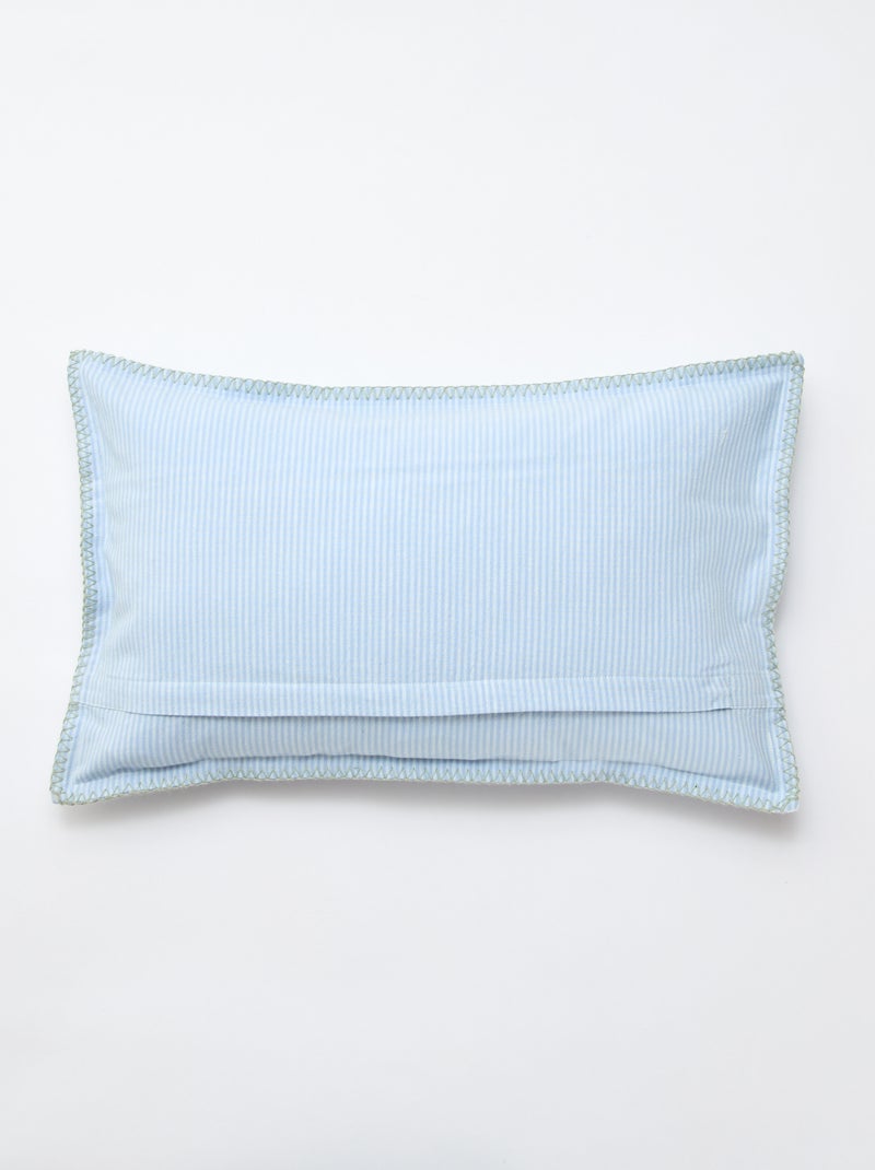 Geborduurde kussenhoes Blauw - Kiabi