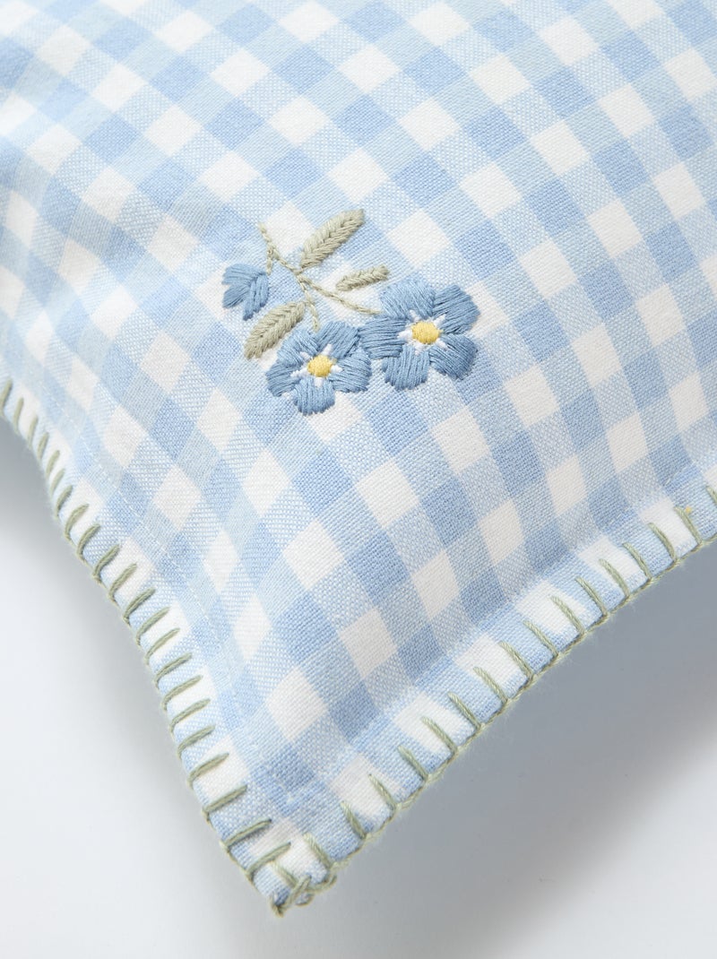 Geborduurde kussenhoes Blauw - Kiabi