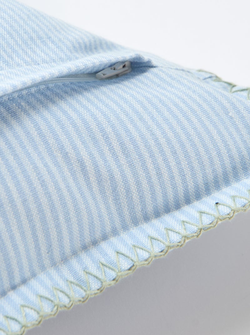 Geborduurde kussenhoes Blauw - Kiabi