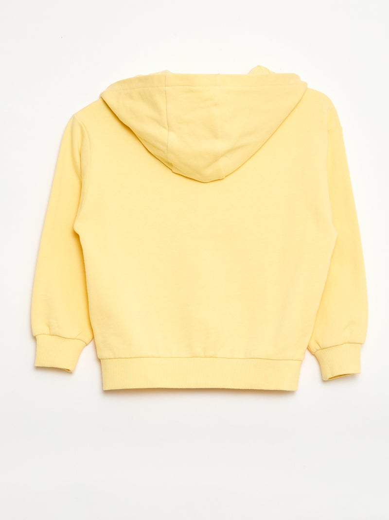 Geborduurde loose fit sweater met capuchon Geel - Kiabi