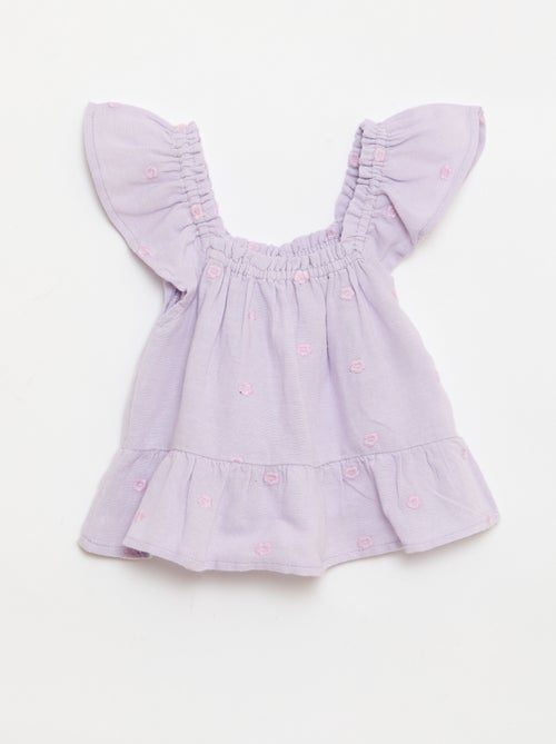 Geborduurde mouwloze blouse - Kiabi