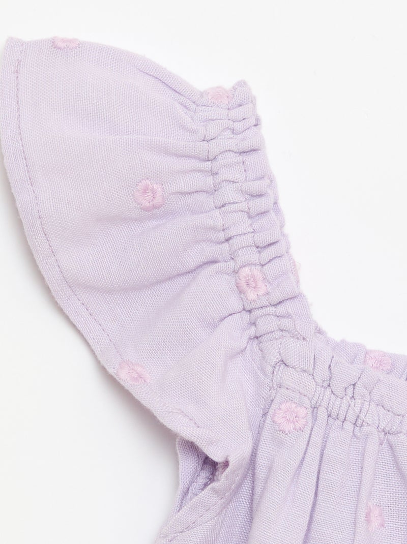 Geborduurde mouwloze blouse Paars - Kiabi