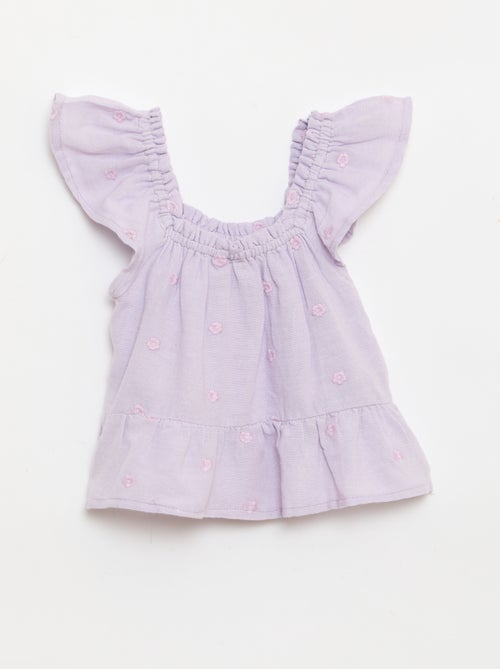 Geborduurde mouwloze blouse - Kiabi
