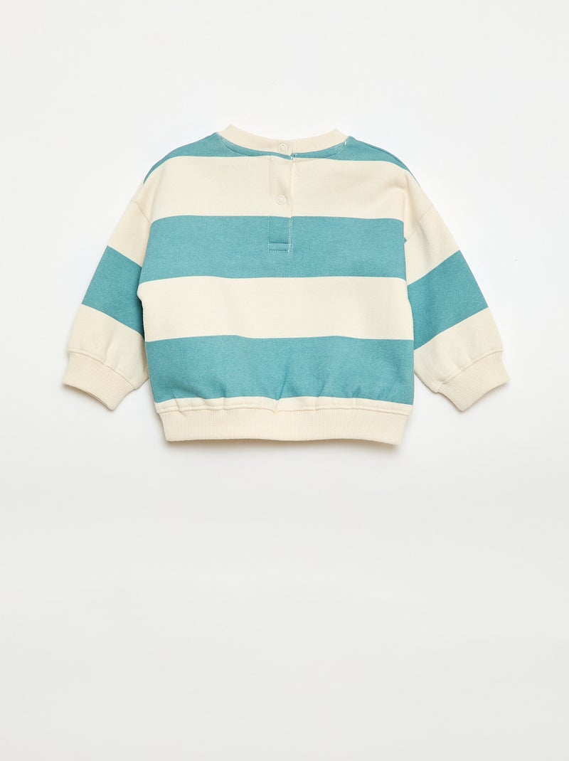 Geborduurde sweater van fleece Blauw - Kiabi