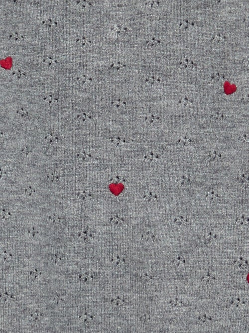 Geborduurde trui van pointelletricot - Kiabi