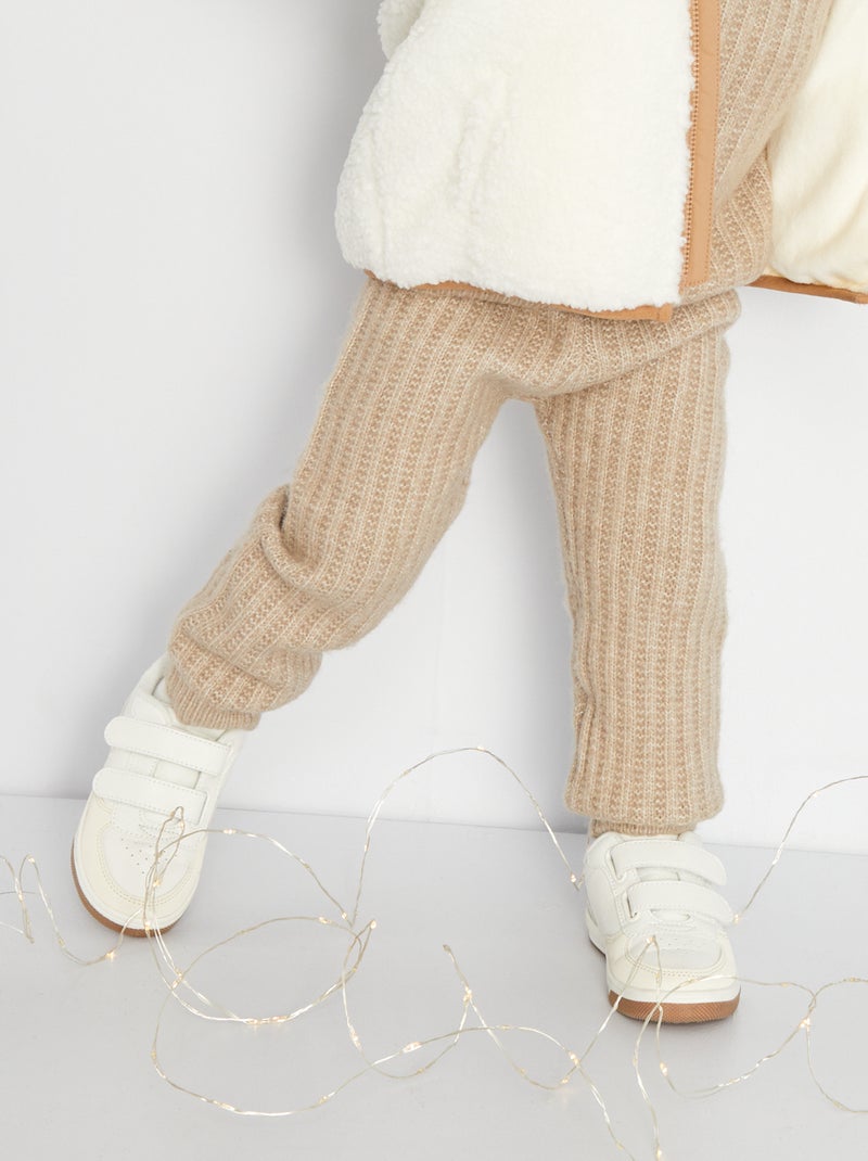 Gebreid broekje beige - Kiabi