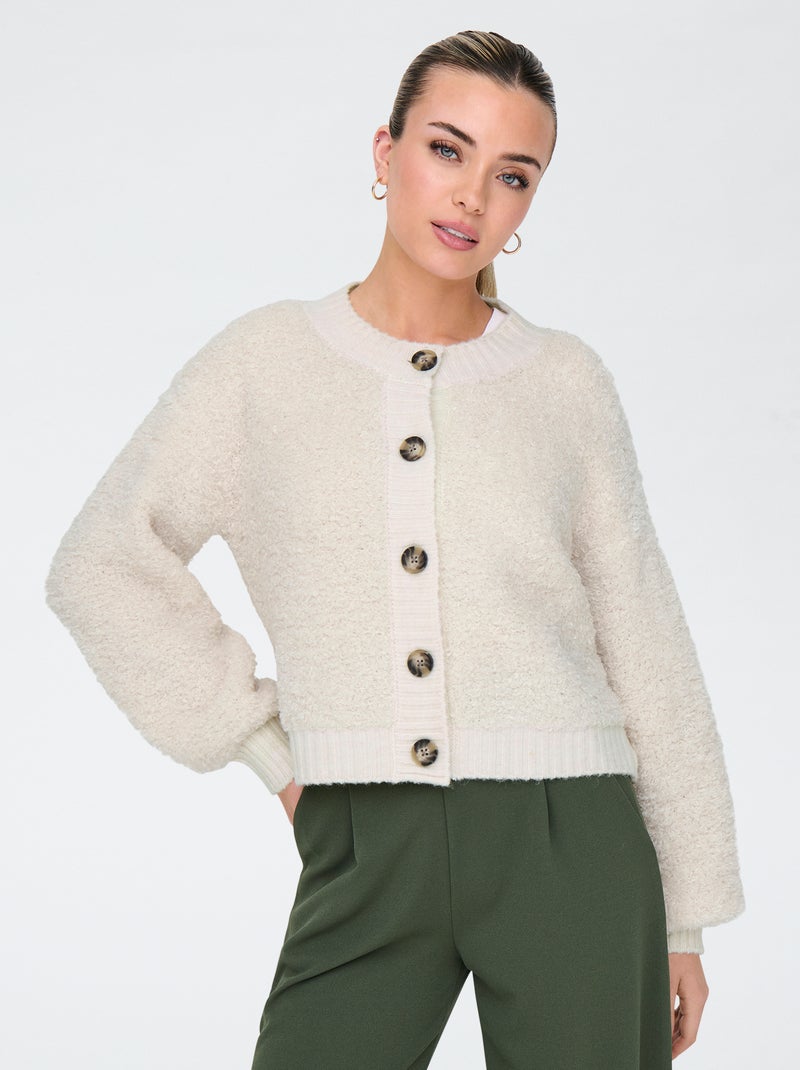 Gebreid, effen vest met ronde hals Biege - Kiabi