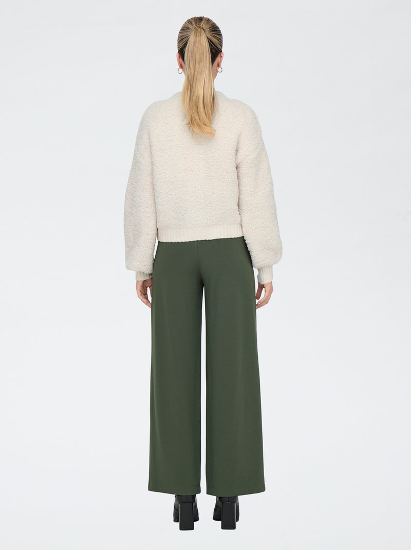 Gebreid, effen vest met ronde hals Biege - Kiabi