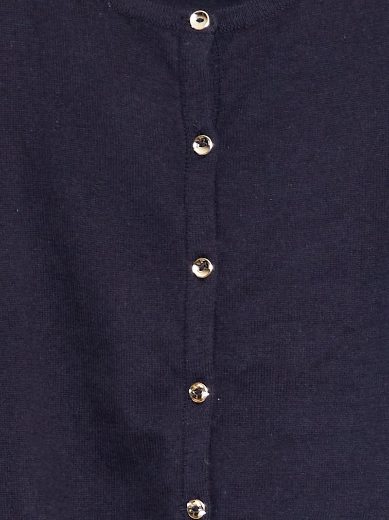 Gebreid effen vestje BLAUW - Kiabi