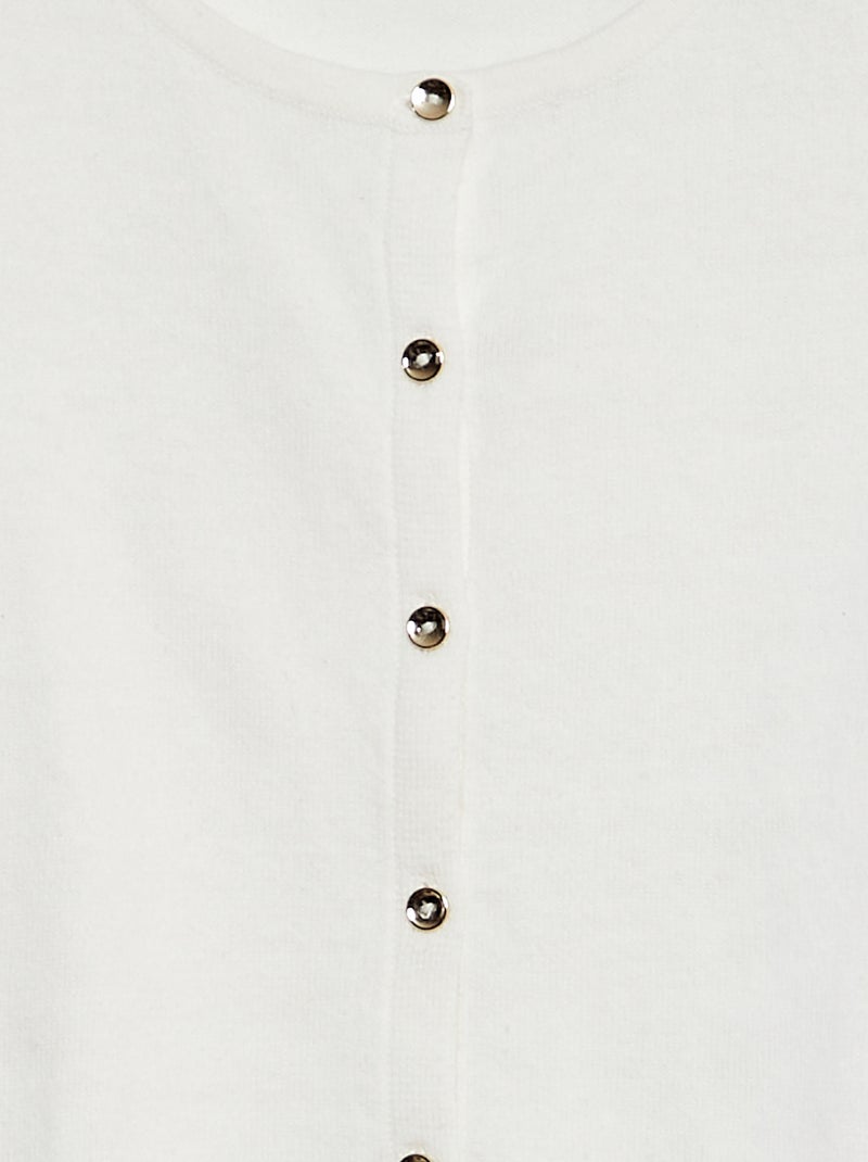 Gebreid effen vestje WIT - Kiabi